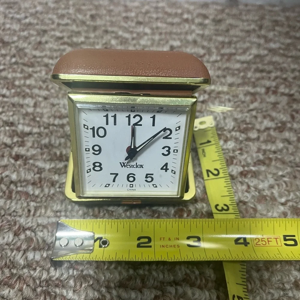 Vintage Gold Folding Travel Alarm Clock